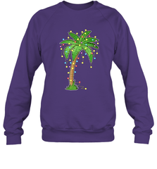 Christmas Lights Palm Tree Beach Funny Tropical Xmas Gift Crewneck Sweatshirt Crewneck Sweatshirt - HHHstores