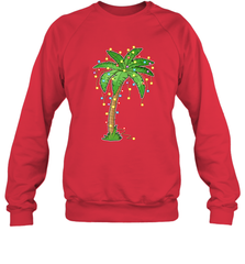 Christmas Lights Palm Tree Beach Funny Tropical Xmas Gift Crewneck Sweatshirt Crewneck Sweatshirt - HHHstores