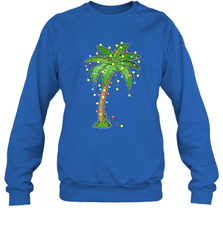 Christmas Lights Palm Tree Beach Funny Tropical Xmas Gift Crewneck Sweatshirt Crewneck Sweatshirt - HHHstores