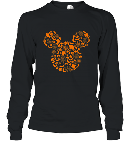 Disney Mickey Mouse Halloween Silhouette Long Sleeve T-Shirt Long Sleeve T-Shirt / Black / S Long Sleeve T-Shirt - HHHstores