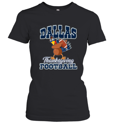 Dallas Thanksgiving Day Funny Turkey Playing Texas Football Premium T Shirt Women's T-Shirt Women's T-Shirt / Black / S Women's T-Shirt - HHHstores