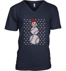 UGLY CHRISTMAS Baseball Snowman Holiday Santa Funny Men Gift Men's V-Neck