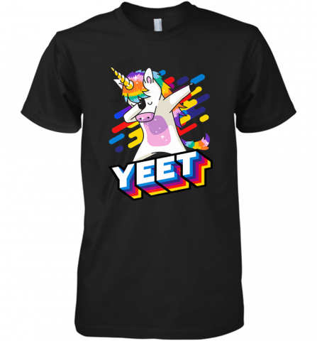 Colorful Dabbing Dancing Unicorn Celebration Yeet Men's Premium T-Shirt Men's Premium T-Shirt / Black / XS Men's Premium T-Shirt - HHHstores