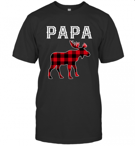 Papa Moose Red Plaid Christmas Pajama Men's T-Shirt Men's T-Shirt / Black / S Men's T-Shirt - HHHstores