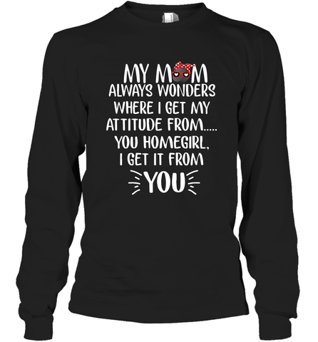 HOCKEY My Mom Always Wonders Long Sleeve T-Shirt Long Sleeve T-Shirt / Black / S Long Sleeve T-Shirt - HHHstores