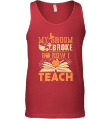 My Broom Broke So Now I Teach Funny Halloween Teacher Gift Men's Tank Top Men's Tank Top - HHHstores