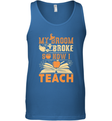 My Broom Broke So Now I Teach Funny Halloween Teacher Gift Men's Tank Top Men's Tank Top - HHHstores