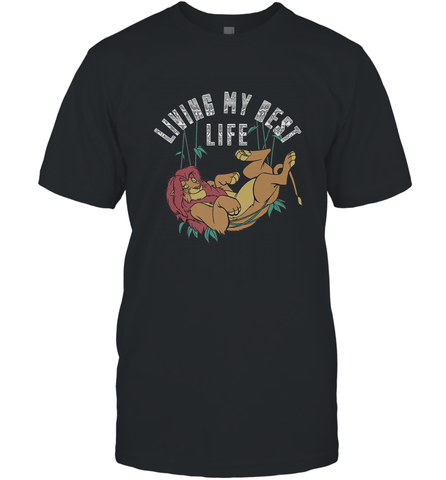 Disney Lion King Simba Living My Best Life Men's T-Shirt Men's T-Shirt / Black / S Men's T-Shirt - HHHstores