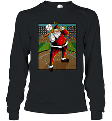 Baseball Santa Ugly Christmas Sports Graphic Print Design Long Sleeve T-Shirt Long Sleeve T-Shirt - HHHstores