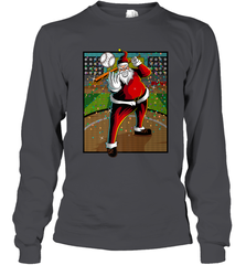 Baseball Santa Ugly Christmas Sports Graphic Print Design Long Sleeve T-Shirt Long Sleeve T-Shirt - HHHstores