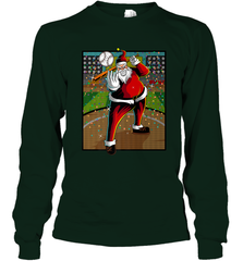 Baseball Santa Ugly Christmas Sports Graphic Print Design Long Sleeve T-Shirt Long Sleeve T-Shirt - HHHstores