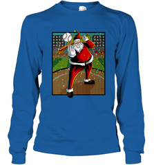 Baseball Santa Ugly Christmas Sports Graphic Print Design Long Sleeve T-Shirt Long Sleeve T-Shirt - HHHstores
