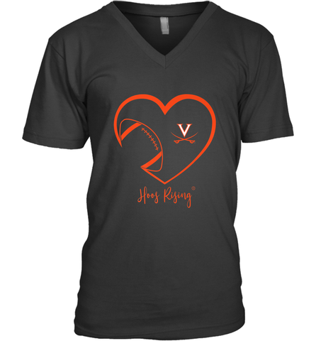 Virginia Cavaliers Football Inside Heart  Team Men's V-Neck Men's V-Neck / Black / S Men's V-Neck - HHHstores