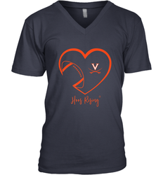 Virginia Cavaliers Football Inside Heart  Team Men's V-Neck