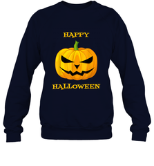 Happy Halloween Scary Pumpkin Tee Crewneck Sweatshirt Crewneck Sweatshirt - HHHstores