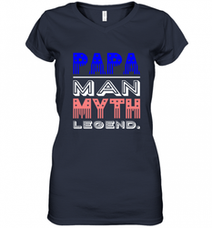 Papa Man Myth Legend Father's Day Dad Veteran Women's V-Neck T-Shirt