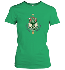 NBA Milwaukee Bucks Logo merry Christmas gilf Women's T-Shirt Women's T-Shirt - HHHstores