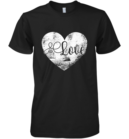 Love Valentines Day Heart Vintage Gift For Men Women Men's Premium T-Shirt Men's Premium T-Shirt / Black / XS Men's Premium T-Shirt - HHHstores