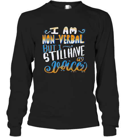 Special Needs NonVerbal Autism Awesome Long Sleeve T-Shirt Long Sleeve T-Shirt / Black / S Long Sleeve T-Shirt - HHHstores