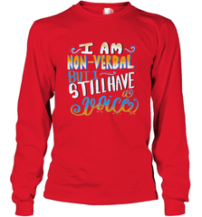 Special Needs NonVerbal Autism Awesome Long Sleeve T-Shirt Long Sleeve T-Shirt - HHHstores