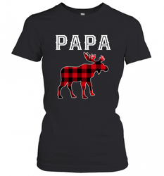 Papa Moose Red Plaid Christmas Pajama Women's T-Shirt