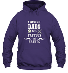Awesome dads have tattoo and beards Happy Father's day Hooded Sweatshirt Hooded Sweatshirt - HHHstores