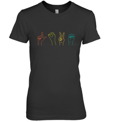 Love ASL Sign language Alphabet Valentines Day Gift idea Women's Premium T-Shirt Women's Premium T-Shirt - HHHstores