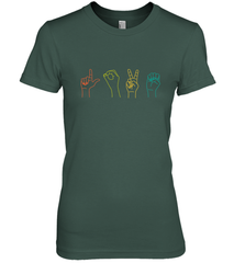 Love ASL Sign language Alphabet Valentines Day Gift idea Women's Premium T-Shirt Women's Premium T-Shirt - HHHstores