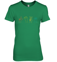 Love ASL Sign language Alphabet Valentines Day Gift idea Women's Premium T-Shirt Women's Premium T-Shirt - HHHstores