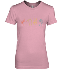Love ASL Sign language Alphabet Valentines Day Gift idea Women's Premium T-Shirt Women's Premium T-Shirt - HHHstores