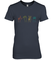 Love ASL Sign language Alphabet Valentines Day Gift idea Women's Premium T-Shirt Women's Premium T-Shirt - HHHstores