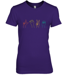 Love ASL Sign language Alphabet Valentines Day Gift idea Women's Premium T-Shirt Women's Premium T-Shirt - HHHstores