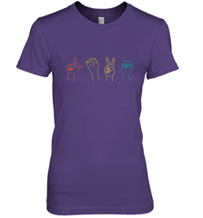 Love ASL Sign language Alphabet Valentines Day Gift idea Women's Premium T-Shirt Women's Premium T-Shirt - HHHstores
