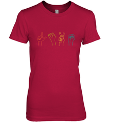 Love ASL Sign language Alphabet Valentines Day Gift idea Women's Premium T-Shirt Women's Premium T-Shirt - HHHstores