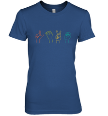 Love ASL Sign language Alphabet Valentines Day Gift idea Women's Premium T-Shirt Women's Premium T-Shirt - HHHstores