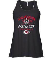 Sundays Are For Jesus and Kansas City Funny Football Women's Racerback Tank Women's Racerback Tank - HHHstores