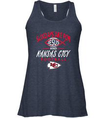 Sundays Are For Jesus and Kansas City Funny Football Women's Racerback Tank Women's Racerback Tank - HHHstores