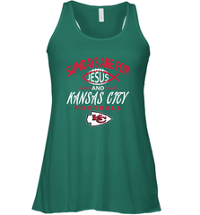 Sundays Are For Jesus and Kansas City Funny Football Women's Racerback Tank Women's Racerback Tank - HHHstores