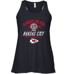 Sundays Are For Jesus and Kansas City Funny Football Women's Racerback Tank Women's Racerback Tank - HHHstores