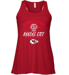 Sundays Are For Jesus and Kansas City Funny Football Women's Racerback Tank Women's Racerback Tank - HHHstores