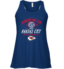 Sundays Are For Jesus and Kansas City Funny Football Women's Racerback Tank Women's Racerback Tank - HHHstores
