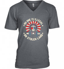 No One Is Illegal On Stolen Land Indigenous Immigrant Men's V-Neck Men's V-Neck - HHHstores