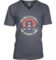 No One Is Illegal On Stolen Land Indigenous Immigrant Men's V-Neck Men's V-Neck - HHHstores