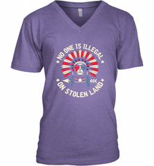 No One Is Illegal On Stolen Land Indigenous Immigrant Men's V-Neck Men's V-Neck - HHHstores