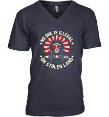 No One Is Illegal On Stolen Land Indigenous Immigrant Men's V-Neck Men's V-Neck - HHHstores