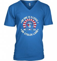 No One Is Illegal On Stolen Land Indigenous Immigrant Men's V-Neck Men's V-Neck - HHHstores