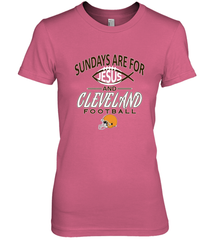 Sundays Are For Jesus and Cleveland Funny Christian Football Women's Premium T-Shirt Women's Premium T-Shirt - HHHstores