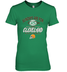 Sundays Are For Jesus and Cleveland Funny Christian Football Women's Premium T-Shirt Women's Premium T-Shirt - HHHstores