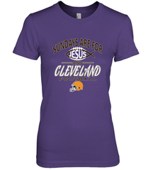 Sundays Are For Jesus and Cleveland Funny Christian Football Women's Premium T-Shirt Women's Premium T-Shirt - HHHstores