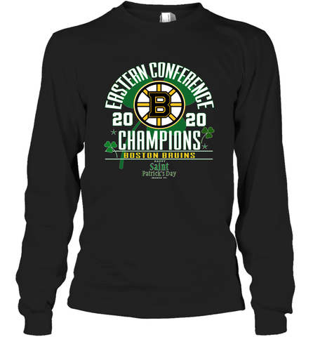 NHL ST PATRICK'S DAY Boston Bruins Fanatics 2020 Eastern Conference Champions Defensive Zone Long Sleeve T-Shirt Long Sleeve T-Shirt / Black / S Long Sleeve T-Shirt - HHHstores
